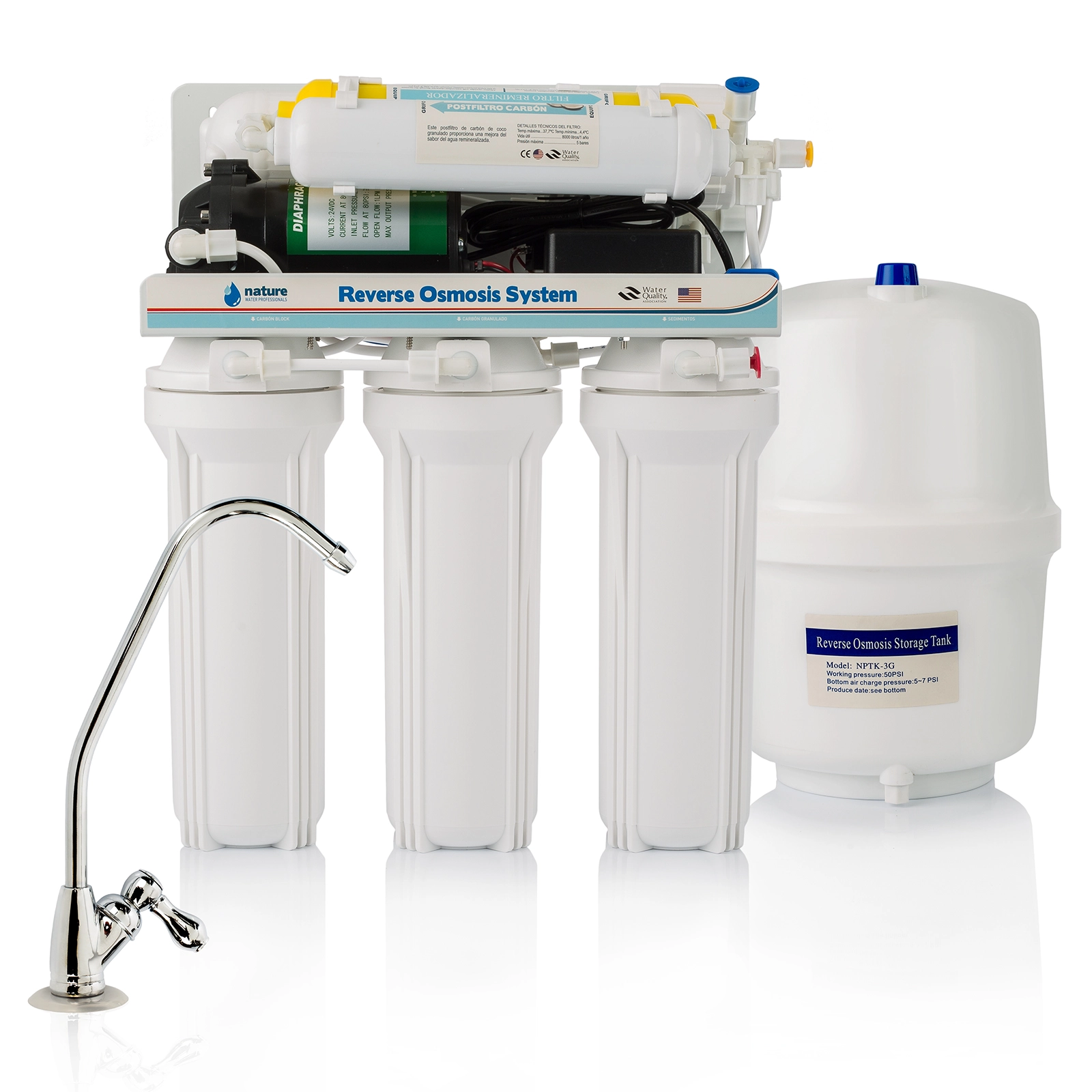 EQUIPO OSMOSIS INVERSA 6 ETAPAS STANDARD CON BOMBA