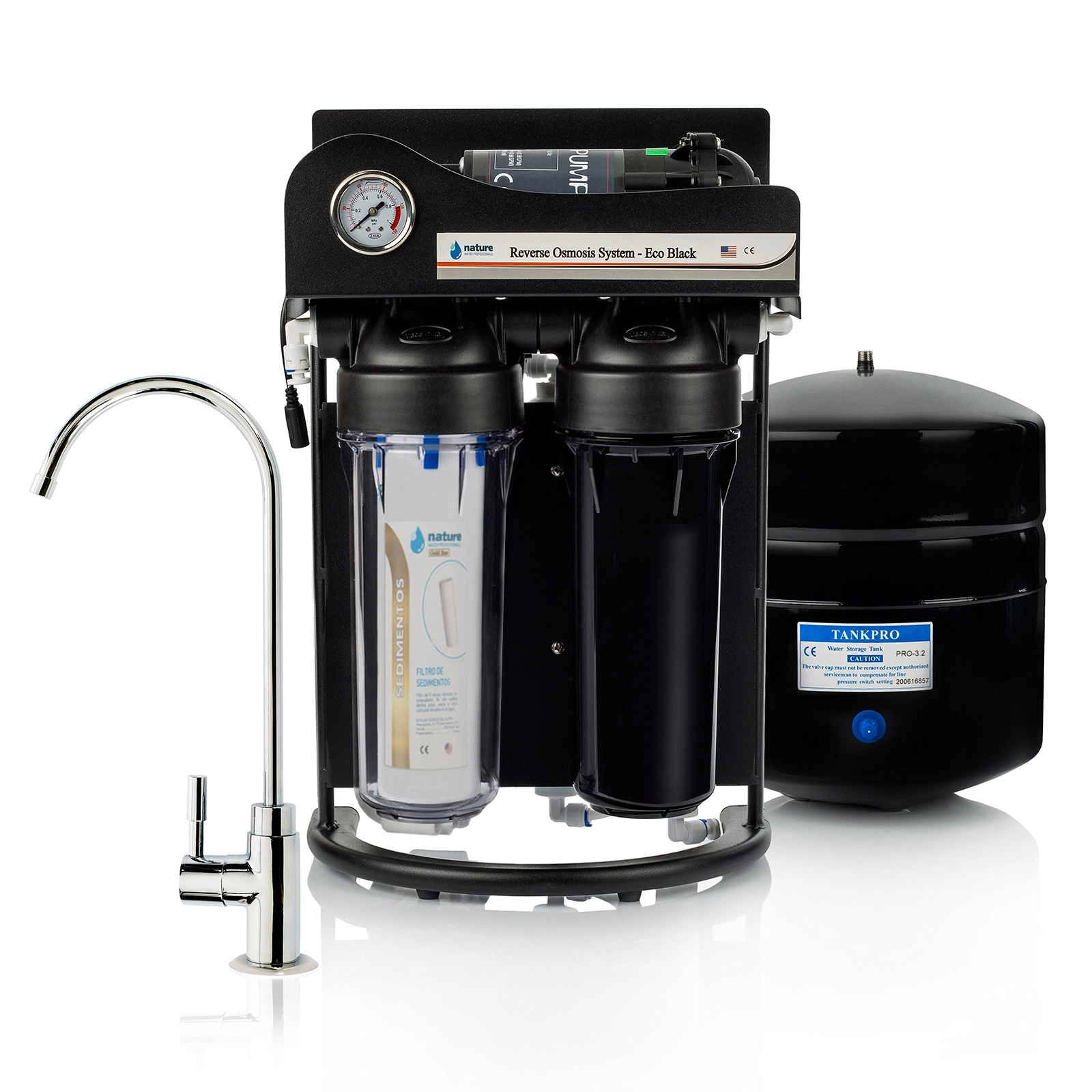 EQUIPO OSMOSIS INVERSA 5 ETAPAS ECO-GOLD CON BOMBA
