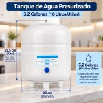 Depósito de acero para ósmosis inversa 3,2 galones – 12 litros