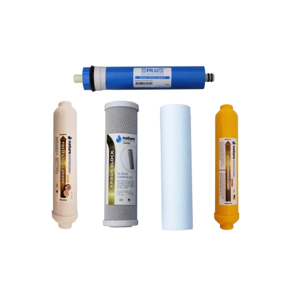 PACK 4 FILTROS Y MEMBRANA 180GPD OMOSIS INVERSA ECO-GOLD
