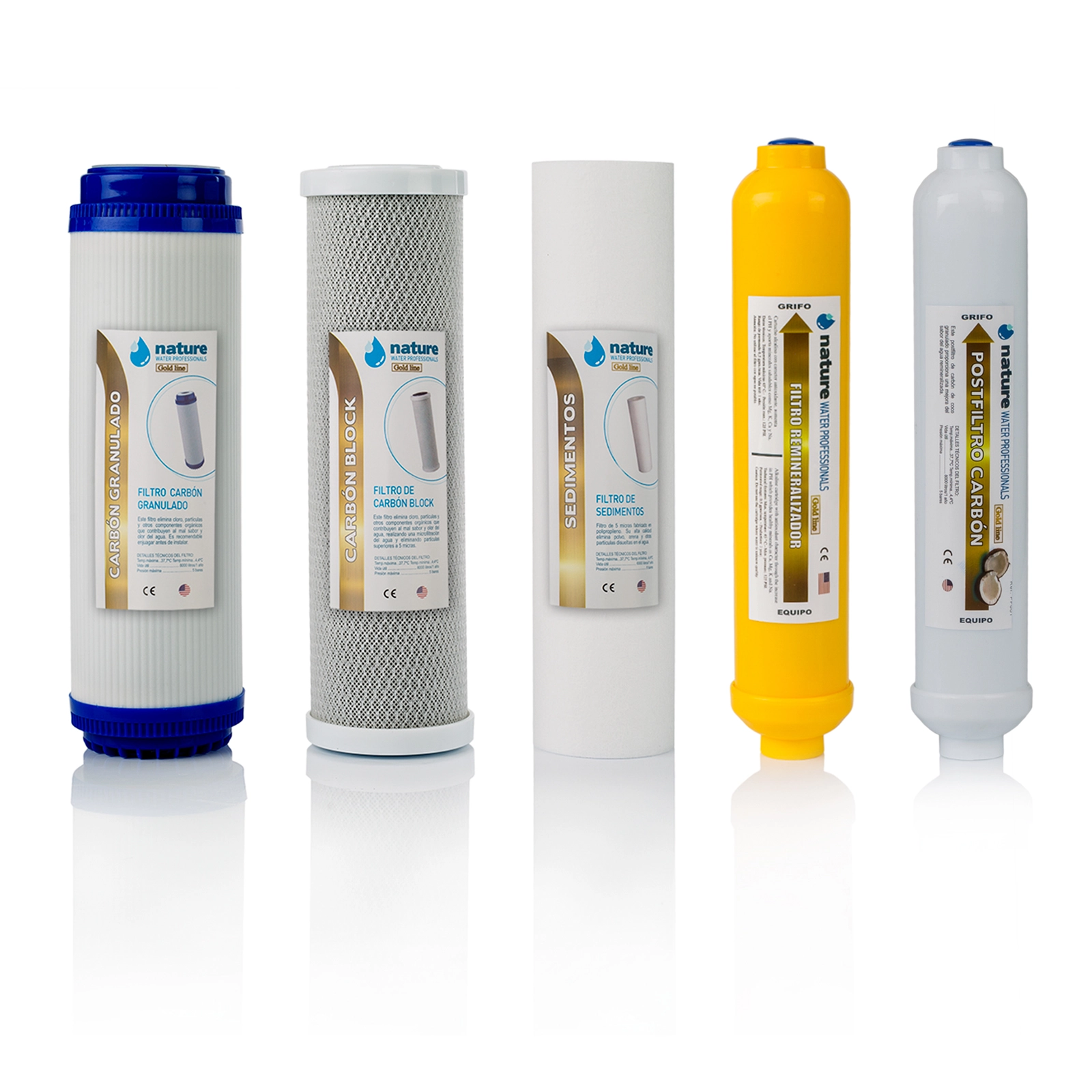 PACK 5 FILTROS OSMOSIS INVERSA GOLD